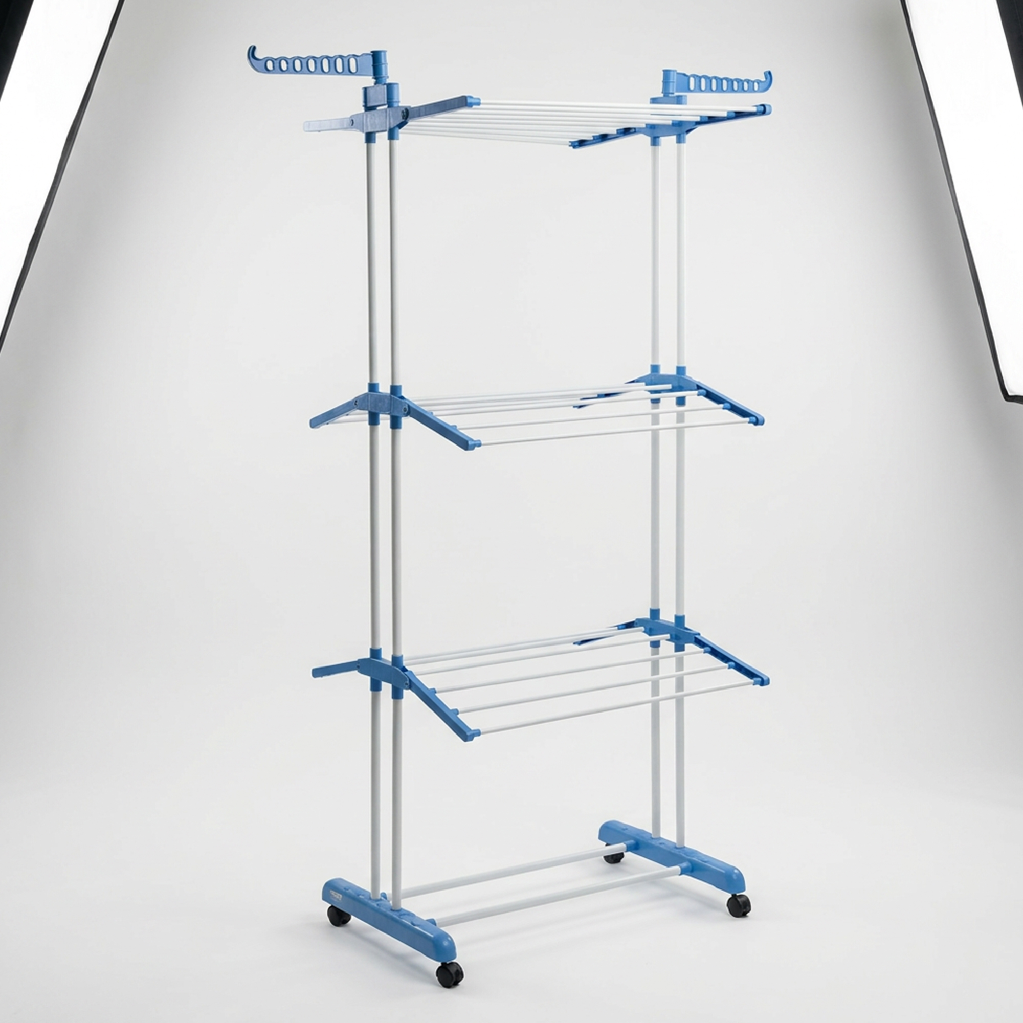 7ea5010f-52fd-44d1-a050-48d7e1835a7c.jpg منشر الغسيل العملاق المكون من ٣ ادوار خامة ممتازة الاستانليس ستيل مقاوم للصدا - Image 1